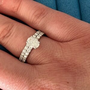 Ring Set Silver & Moissanite